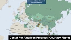 China's One Belt, One Road investments on a map.