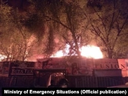 Пожар на рынке «Берекет» в Бишкеке, 13 апреля 2018 г.