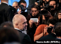 Kryeministri shqiptar, Edi Rama, në Beograd më 13 tetor 2016.