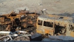 Підбитий ворожим танком 28 вересня 2014 року український БТР