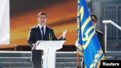 Zelenskiy also vowed that areas of eastern Ukraine under Russia-backed separatist control would be governed again by Kyiv.