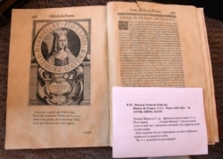 Французька гравюра із зображенням королеви Франції Анни Київської (дочка Київського князя Ярослава Мудрого) у книзі французького історика 17-го століття Франсуа Мезере «Історія Франції»