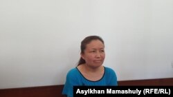 Сайрагуль Сауытбай на заседании суда по своему делу в Жаркенте, 9 июля 2018 года.