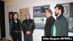 Elma Hasimbegović iz Historijskog muzeja BiH sa Milanom Frasom i Ivanom Novakom iz Laibacha