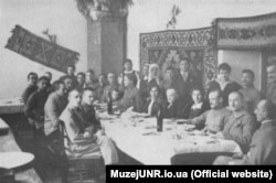 Зустріч Івана Франка із січовими стрільцями у Львові. Фото 1916 року