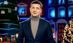 Президент України Володимир Зеленський під час новорічного привітання (кадр із відеозапису). Київ, грудень 2019 рік