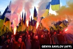 Під час акції «Ні капітуляції!». Київ, 14 жовтня 2019 року