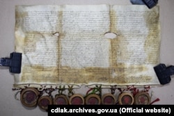 Грамота Берестейської унії 1596 року з підписами та печатками учасників собору