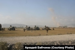 Російські самохідні артилерійські установки біля грузинського села Земо-Нікозі