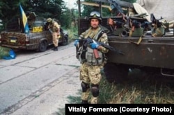 Віталій Фоменко під Іловайськом, серпень 2014 року. Фоменко – доброволець російсько-української війни, учасник боїв під Іловайськом