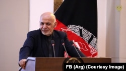 آرشیف، محمد اشرف غنی رئیس جمهور افغانستان حین سخنرانی در کابل. 2018 10 Jan