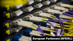 Cables are displayed in a data protection centre