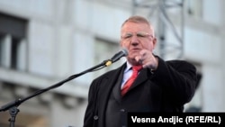 Vojislav Šešelj na mitingu, Beograd, 24. mart 2016, foto: Vesna Anđić