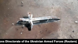 Частина БпЛА, який військове керівництво України описало як іранський безпілотник-смертник Shahed-136, який був збитий на Харківщині