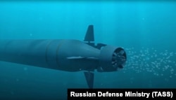 The Poseidon nuclear-powered and nuclear-armed unmanned underwater vehicle is seen during a final stage of testing in July 2018.