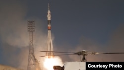Казакстандагы "Байкоңур" космос майданында.