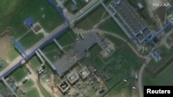 O imagine din satelit arată o stație de pompare a petrolului, parte a infrastructurii conductei Drujba, lovită de drone, potrivit armatei ucrainene, în regiunea Tambov.