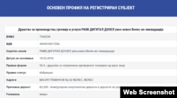 Podaci iz Centralnog registra za kompaniju Rumena Naumovskog Ravv digital