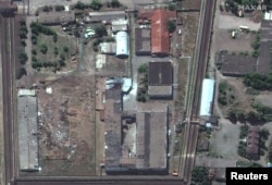 Колонія в Оленівці зі слідом вибуху