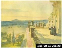 Тарас Шевченко «Вигляд на околиці з тераси Почаївської лаври» (акварель), 1846 рік