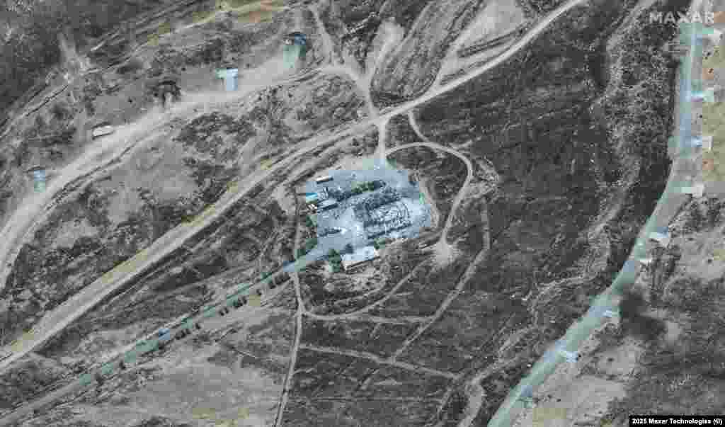 A destroyed storage building at the Kermanshah facility. 