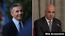 Ален Берсе (праворуч) прибув до Грузії із офіційним візитом 18 грудня. Він зустрівся, зокрема, з почесним головою «Грузинської мрії» Бідзіною Іванішвілі (ліворуч)