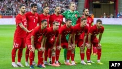 თურქეთის საფეხბურთო ნაკრები პოლონეთთან ამხანაგურ შეხვედრამდე. მატჩი პოლონეთმა 2-1 მოიგო. 10 ივნისი, 2024.