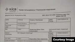 "Айкөл-5" компаниясынын "25-кадр" компаниясына акча которууларынын дүмүрчөктөрү