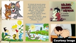 O filă din prezentarea PowerPoint despre comunism, din care copiii au aflat că la TV erau doar 10 minute de desene animate pe zi.