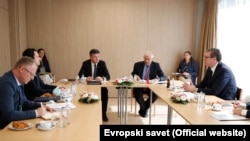 Një takim midis krerëve të Kosovës dhe Serbisë, në kuadër të dialogut të ndërmjetësuar nga BE-ja. Fotografi nga arkivi. 