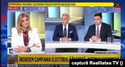 În ultima zi de campanie electorală, după ce nu s-a prezentat la mai multe dezbateri organizate de televiziuni, George Simion a apărut la Realitatea TV alături de Călin Georgescu.