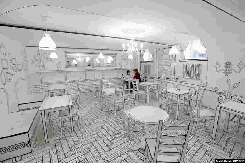 Нядаўна адчыненая кавярня ў цэнтры Санкт-Пецярбургу.