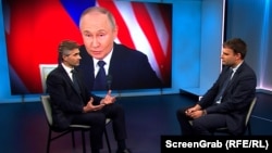 Міністр закордонних справ Литви Кястутіс Будрис під час інтерв’ю журналісту Радіо Свобода Рікарду Йозвяку