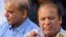 FILE: Former Pakistani Prime Nawaz Sharif and his brother Shehbaz Sharif in September 2018.