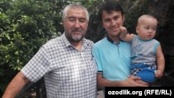 Uzbek writer Nurullo Otahonov and his son Fayzulin Otahonov