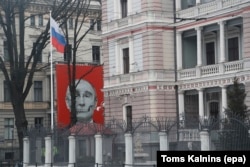 Будівля посольства Росії в Ризі, Латвія, 24 січня 2023 року