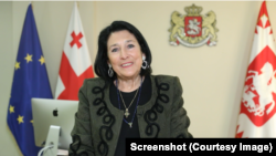 კადრი სალომე ზურაბიშვილის ვიდეომიმართვიდან
