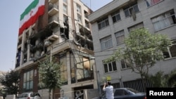 A building in Tehran damaged by Israeli strikes, on June 25.
