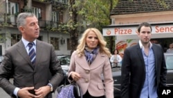 Milo Đukanović, predsednik Crne Gore, sa suprugom Lidijom i sinom Blažom. Fotografija iz oktobra 2012.