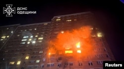 اوکرایین باندې د ډرون د یو برید انځور 