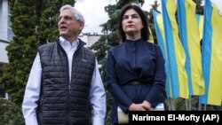 Генеральний прокурор США Меррік Ґарланд і генпрокурор України Ірина Венедіктова. Краковець, Україна, 21 червня 2022 року 