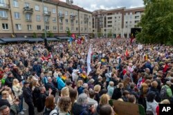 Акцыя пратэсту ў Вільні супраць новай кіроўнай кааліцыі 26 жніўня 2025 году