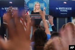 White House spokeswoman Karoline Leavitt briefs reporters on June 19.