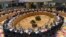 BELGIUM -- A general view shows political leaders sitting at the round table for an ​EU Eastern Partnership summit with six eastern partner countries at the European Council in Brussels, November 24, 2017