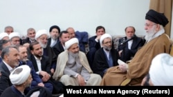 Iran's Supreme Leader Ayatollah Ali Khamenei speaks during a meeting with government officials in Tehran on April 15, 2025.