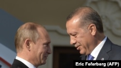 Президенты России и Турции Владимир Путин и Реджеп Эрдоган