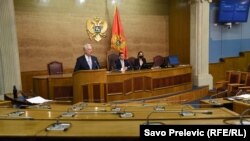 Premijer Crne Gore Zdravko Krivokapić u Parlamentu Crne Gore, Podgorica 24. jun 2021.