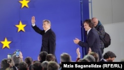 Бидзина Иванишвили и Ираклий Кобахидзе празднуют победу на парламентских выборах 26.10.2024