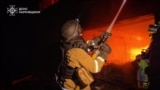 Emergency Crews Battle Fires After Massive Drone Strike Hits Kharkiv video grab 2