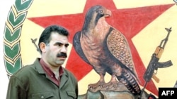 A picture dated 1992 shows Abdullah Ocalan, leader of Turkey's outlawed separatist movement the Kurdish Workers Party (PKK), at a training camp in the village of Helweh in Lebanon's Bekaa Valley.